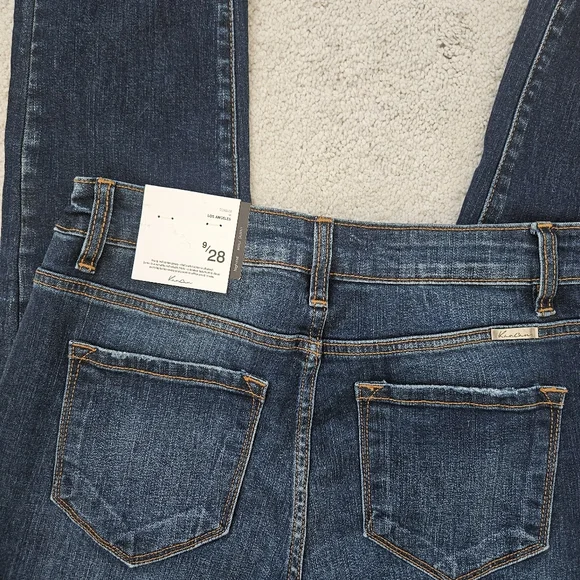NWT KanCan | Button Fly Dark Wash Denim Jeans Fray Distressed, Womens 9 / 28 - Picture 5 of 5